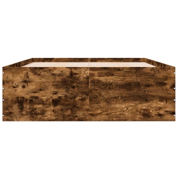 vidaXL Sengeramme røkt eik 135x190 cm konstruert tre