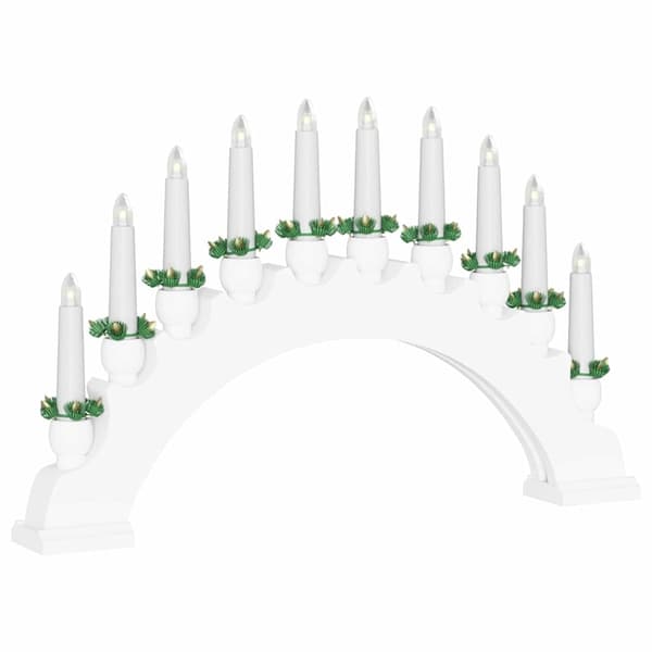 vidaXL Julelys Bue med 10 LED Lys 3 pcs Hvit 47 x 5 x 29 cm