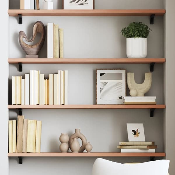 vidaXL Vegghylle lysebrun 80x20x2 cm behandlet heltre eik