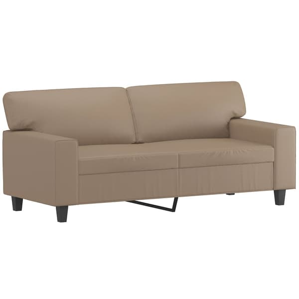 vidaXL Soffgrupp 2 delar cappuccino konstläder