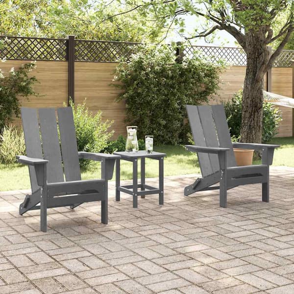 vidaXL Hage Stol 2 pcs Lysegrå 80.5 x 74.5 x 92 cm Polyethylen