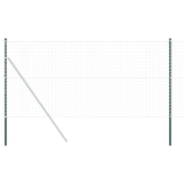vidaXL Stängselstolpe 2 pcs Grön Pulverlackerad stål