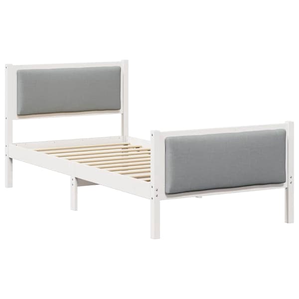 vidaXL Sängram med sänggavel Ljusgrå 90 x 200 cm tyg