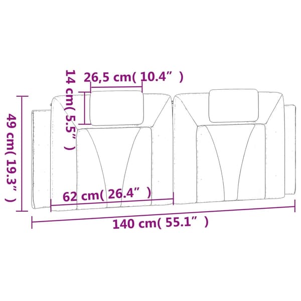 vidaXL Dyna till huvudgavel vit 140 cm konstläder