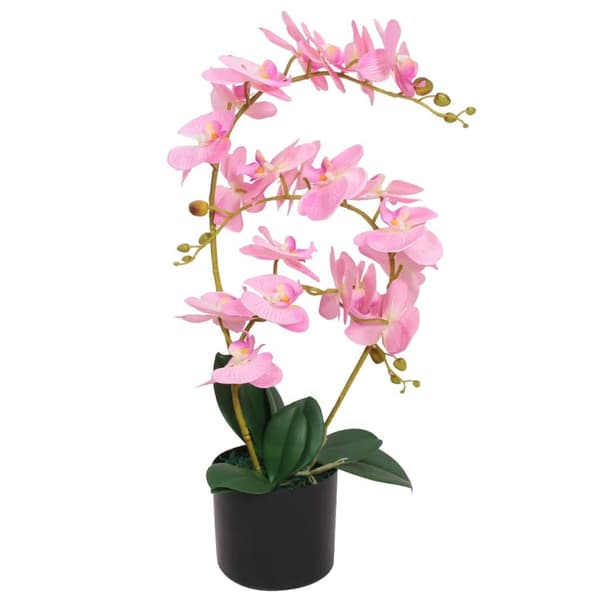 vidaXL Kunstig orkidè med potte 65 cm rosa