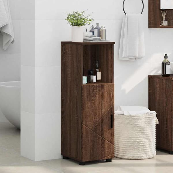 vidaXL Baderomsskap Brun Eik 30 x 35 x 95 cm Konstruert tre & Metall