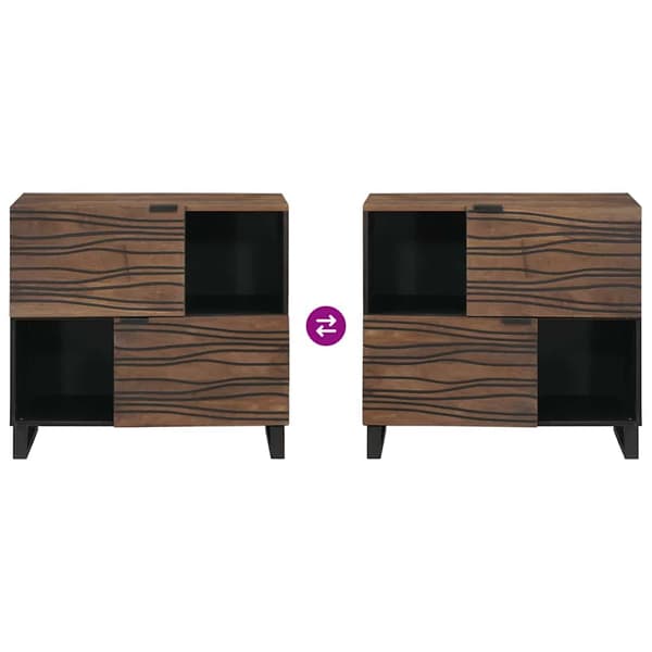 vidaXL Sideboard Brun 80 x 33 x 75 cm heltre mango
