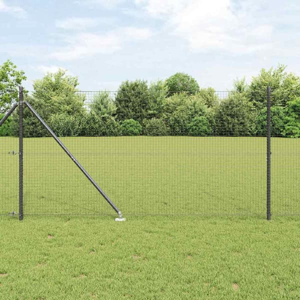 vidaXL Gjerde med innlegg. Grå 1.4 x 25 m Stål