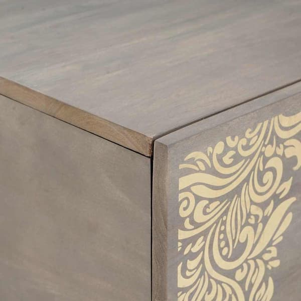 vidaXL Kaffebord Grå 100 x 54 x 40 cm Massiv mango tre