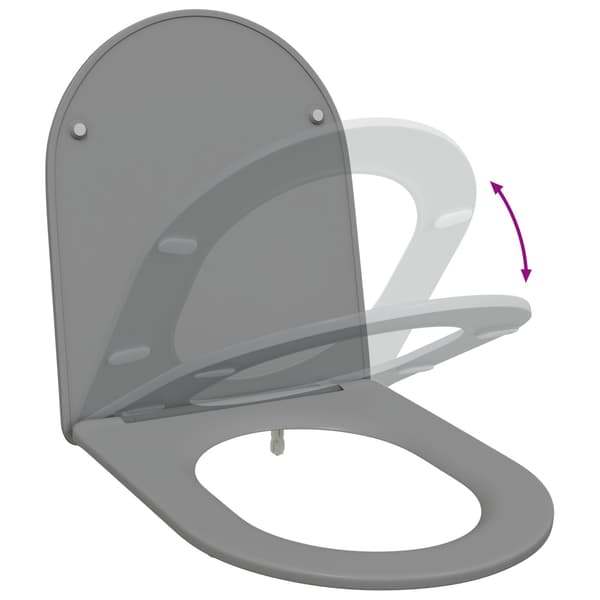 vidaXL Toalettsete Grå 47 x 36 x 3,4 cm Duroplast