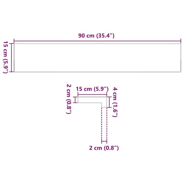 vidaXL Vinduskarmer 2 stk mørkebrun 90x15x2 cm heltre eik