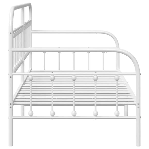 vidaXL Dagbäddram Vit 90 x 200 cm Pulverlackerat stål
