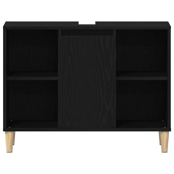 vidaXL Vaskskap svart eik 80x33x60 cm konstruert tre