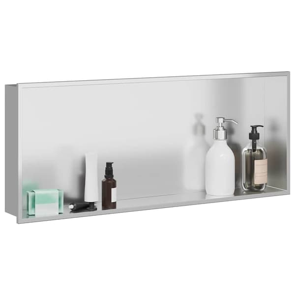vidaXL Dusjniche sølv 75 x 30 x 9,5 cm Rustfritt Stål