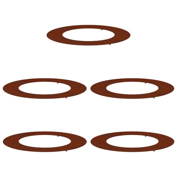 vidaXL passende for Flat Tre Ringer 5 pcs Brun Ø50 / 80 cm Cortenstål