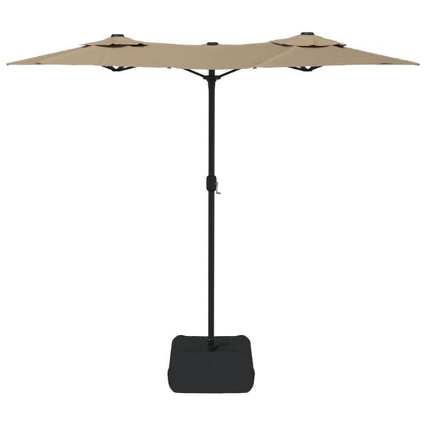 vidaXL Parasoll dobbelt hode gråbrun 316x240 cm