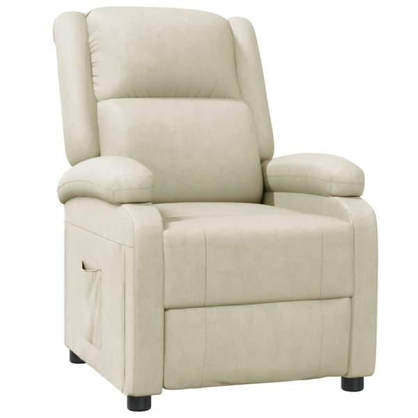 vidaXL Reclinerfåtölj vit konstläder