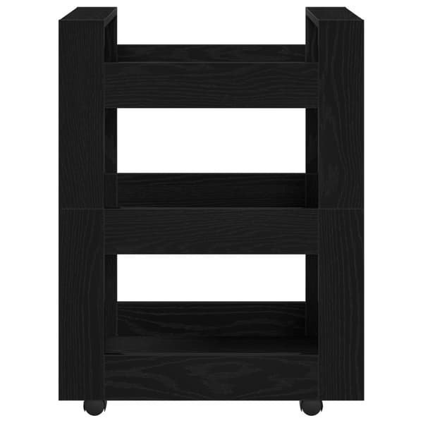 vidaXL Kjøkkenvogn Svart Eik 60 x 45 x 80 cm Konstruert tre