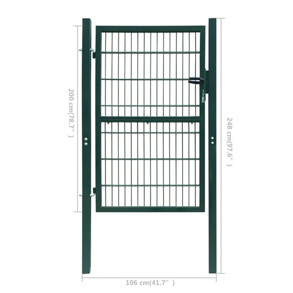 vidaXL Hageport stål 106x248 cm grønn