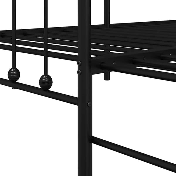 vidaXL Dagbäddram Svart 90 x 200 cm Pulverlackerat stål