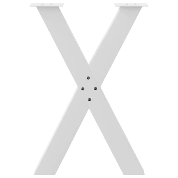 vidaXL Matbordsben X-formad 2 st vit 60x(72-73) cm stål