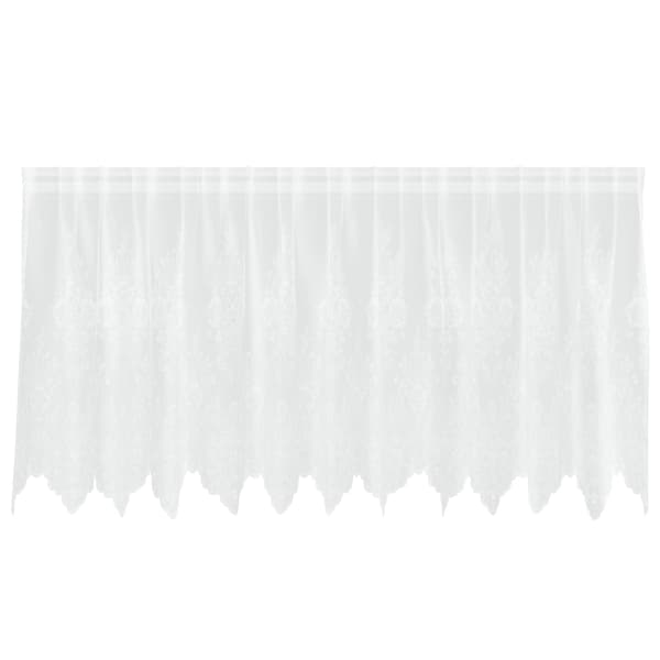 vidaXL Spetsgardin med gardiner Blommor Vit 80 x 300 cm Polyester