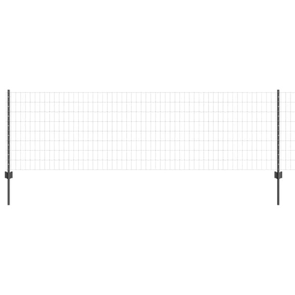 vidaXL Gjerde med innlegg. Grå 0.8 x 10 m Stål