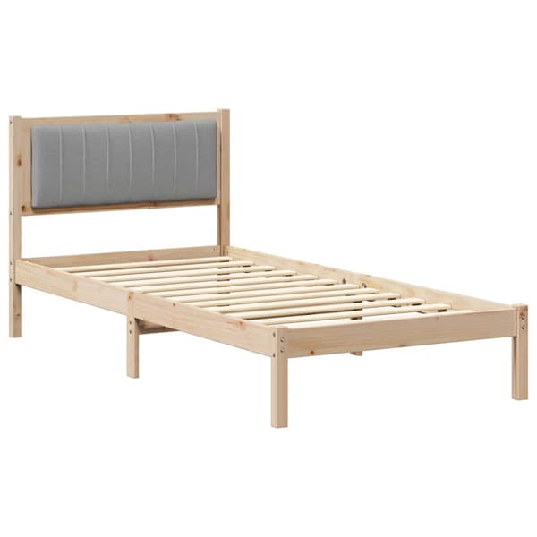 vidaXL Sengeramme med Polstret Hodegjerde Lysegrå 90 x 190 cm
