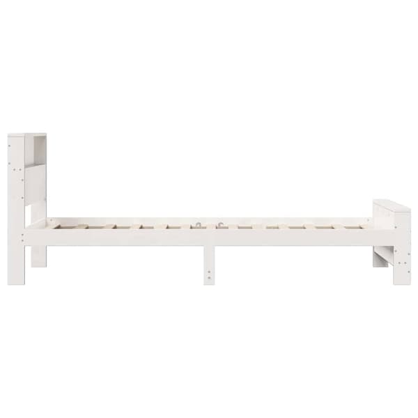 vidaXL Sengestamme med hodegjerde Hvit 90 x 200 cm Konstruert tre