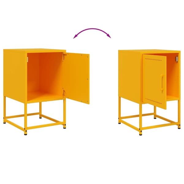 vidaXL Sängbord senapsgul 36x39x60,5 cm stål