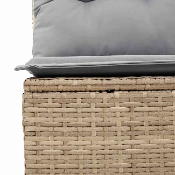 vidaXL Trädgårdsoffset med lagring 6 pcs Beige Poly rattan