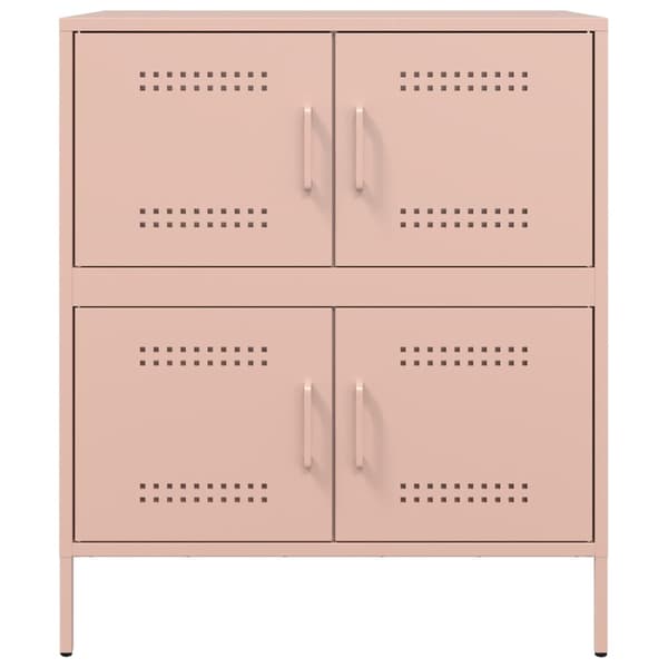 vidaXL Skänk rosa 68x39x79 cm stål