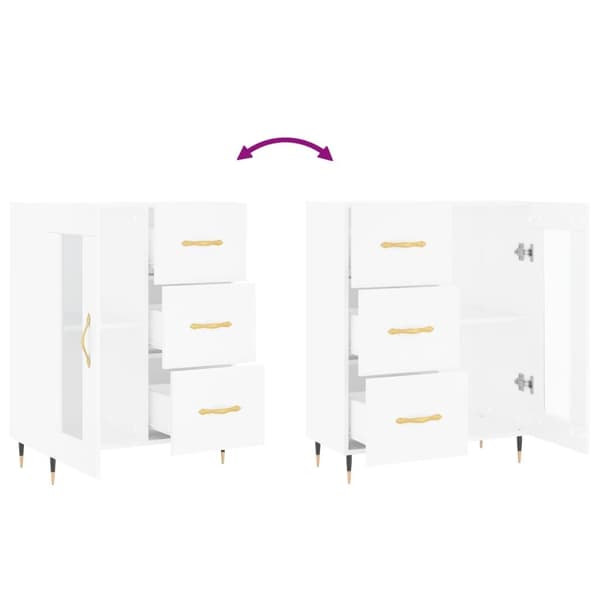 vidaXL Skåp vit 69,5x34x90 cm konstruerat trä
