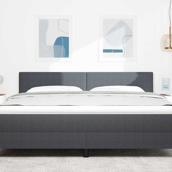 vidaXL LED Sänggavel med LED-slinga Mörkgrå 180 cm tyg