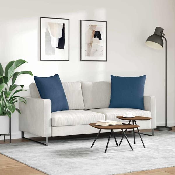vidaXL Soffkuddar 2 st Blå 60 x 60 cm tyg