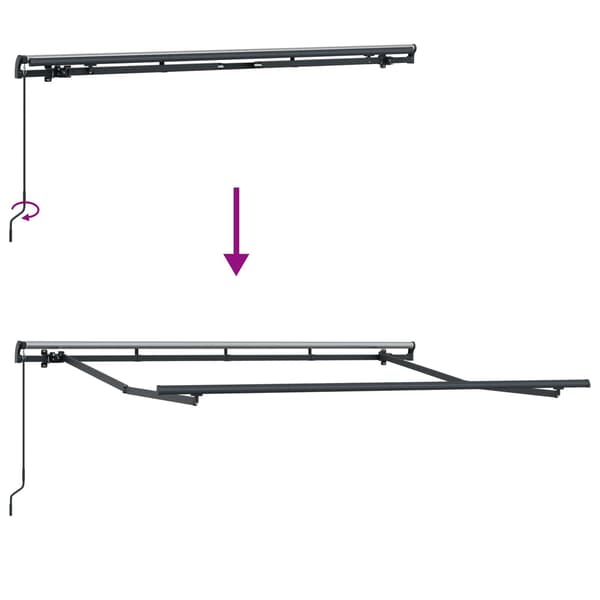 vidaXL Utfällbar markis Blå 250 x 200 cm tyg