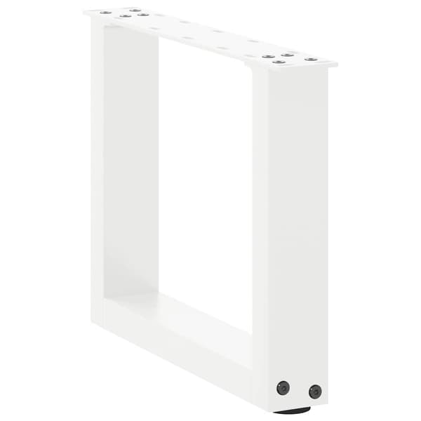 vidaXL Salongbordben U-formet 2 stk hvit 30x(30-31) cm stål