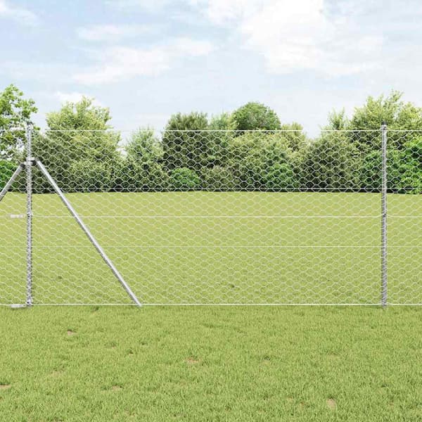 vidaXL Gjerdepåle sølv 50 x 1 m (50 mm mesh) Stål