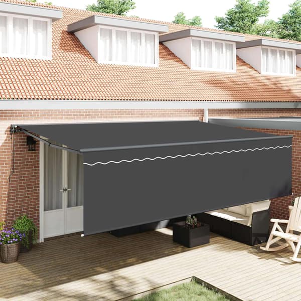 vidaXL Utfällbar markis Antracit 500 × 300 cm Polyester och aluminium