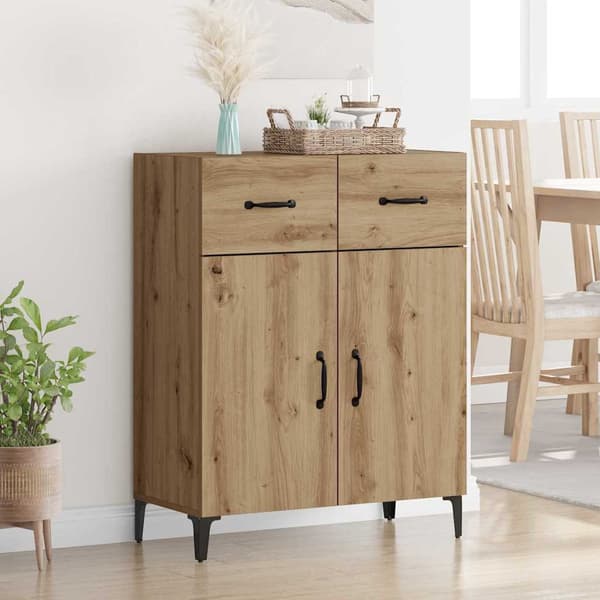 vidaXL Serviesskap Artisan Eik 69,5 x 34 x 90 cm Konstruert tre