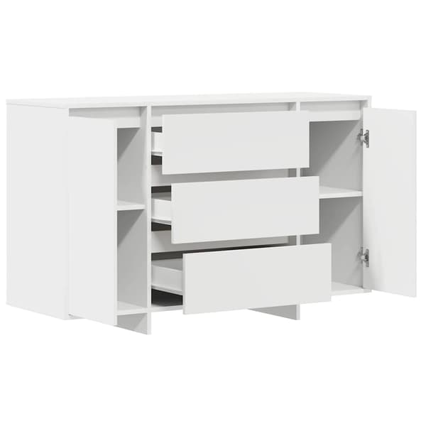 vidaXL Sideboard med låda Vit 120 x 41 x 75 cm Konstruerat trä