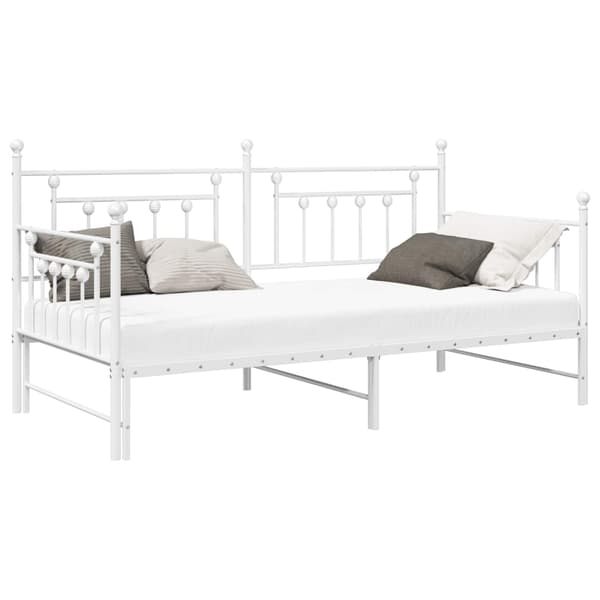 vidaXL Dagbäddram Vit 90 x 200 cm Stål