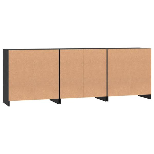 vidaXL Serviesskap 3 pcs Svart Eik 70 x 41 x 75 cm Konstruert tre