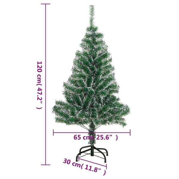 vidaXL Plastgran med snö grön 120 cm