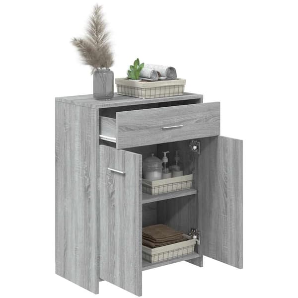 vidaXL Baderomsskap grå sonoma eik 60x33x80 cm konstruert tre