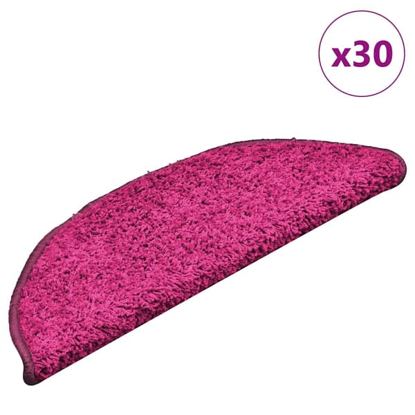 vidaXL Trappematter 30 stk 56x17x3 cm rosa halvrund