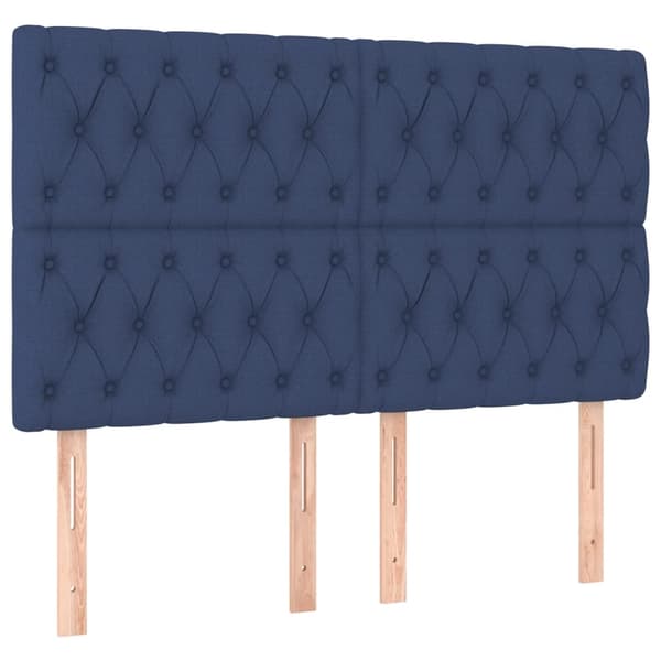 vidaXL Ramsäng med madrass blå 140x190 cm tyg