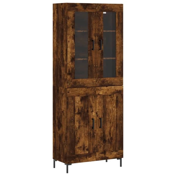vidaXL Highboard røkt eik 69,5x34x180 cm konstruert tre