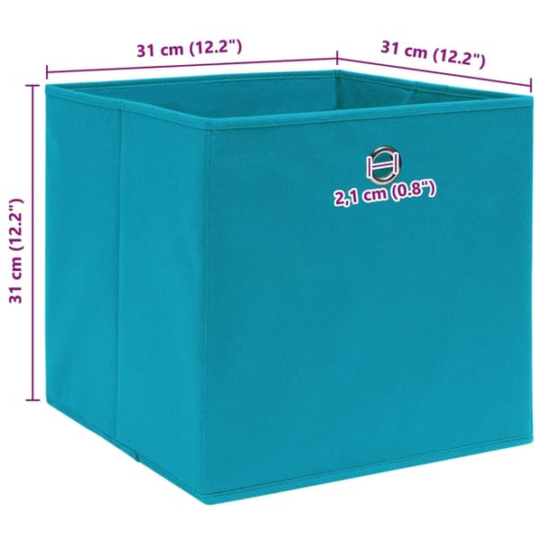 vidaXL Oppbevaringsbokser 4 stk babyblå 32x32x32 cm stoff