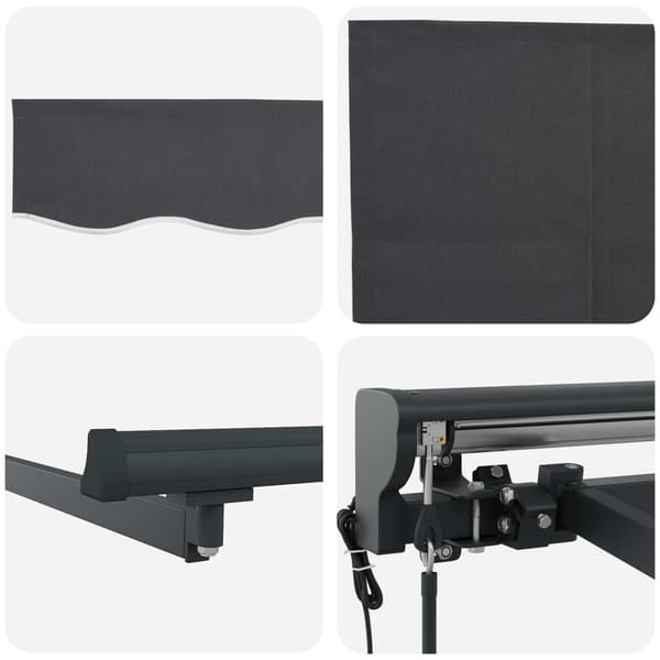 vidaXL Utfällbar markis Antracit 500 × 300 cm Polyester och aluminium